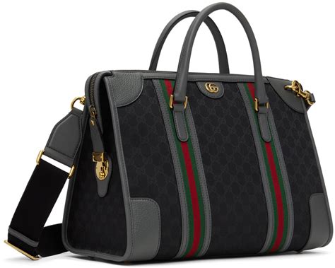 Gucci Bauletto Maxi Duffle Unisex Black/Grey Bag 